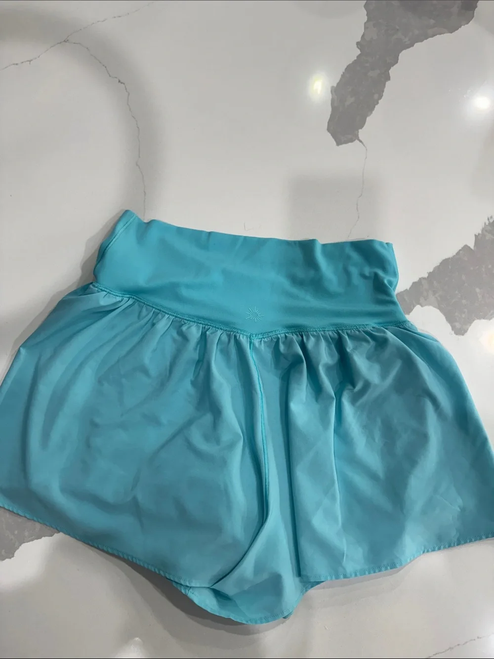 Lightweight Aqua Women's Skort Shorts with Crossover Waistband